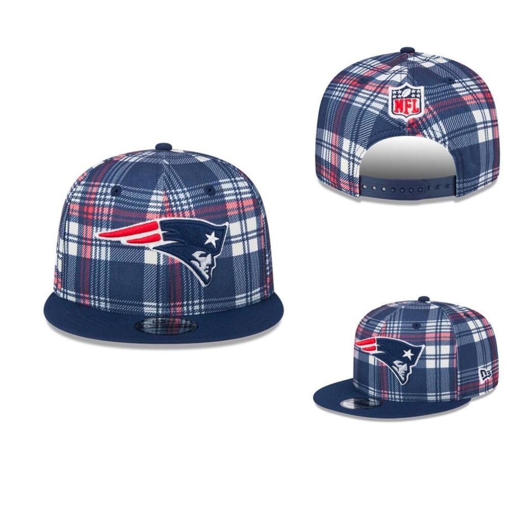 New England Patriots NEW ERA Navy plaid flannel 9FIFTY Snapback Hat NWT